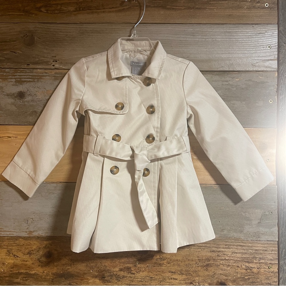 NEW Tahari Baby Girl Trench Coat Double Breasted Autumn Belt 24 Months Sisters?